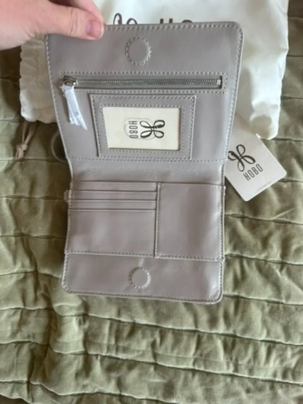 Grey HOBO Jill Wallet Crossbody